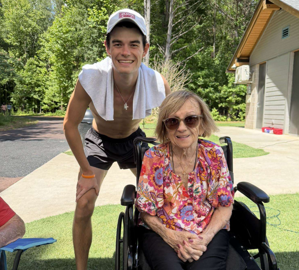 Wilson with his grandmother.