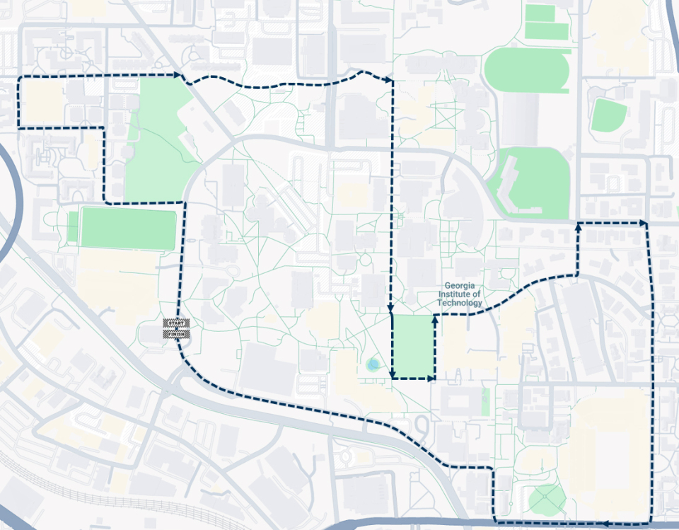 map of pi mile race route