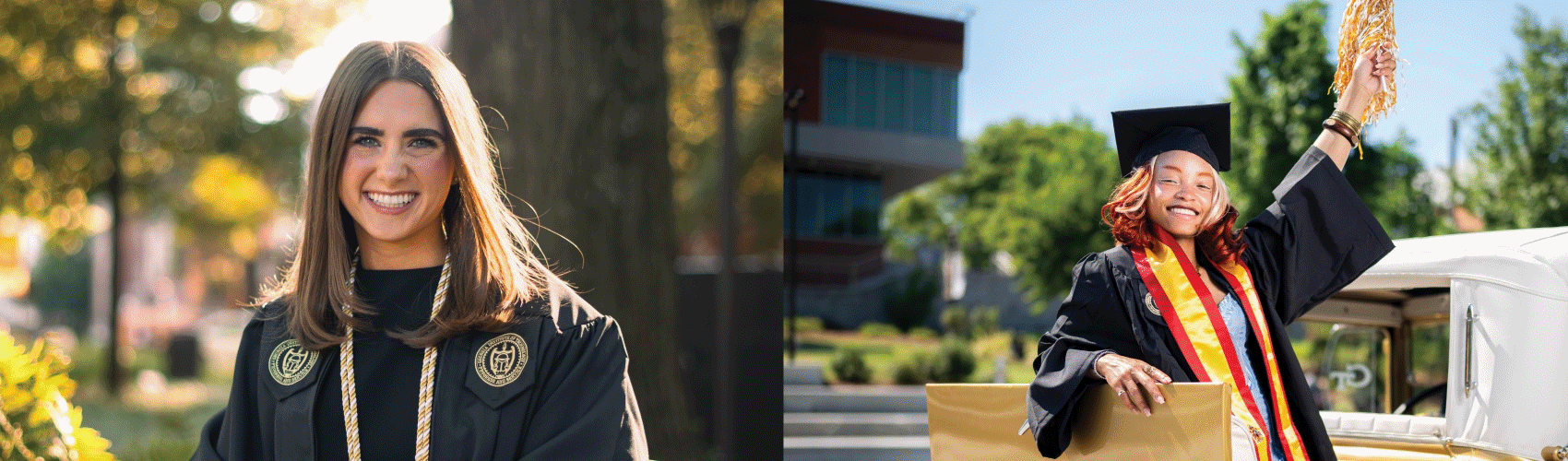 Rotating GIF of past featured grads