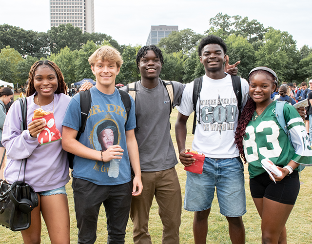 Students at Ramble on the Green