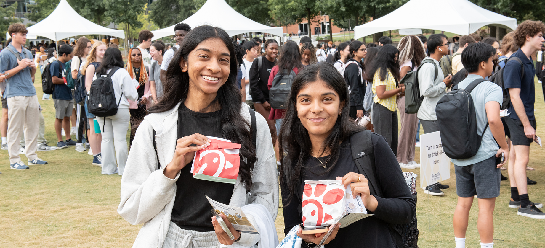two students at Popsicles with the Presidents