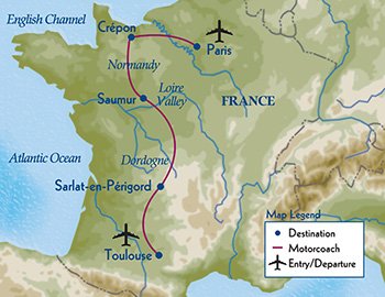 map of travel trip