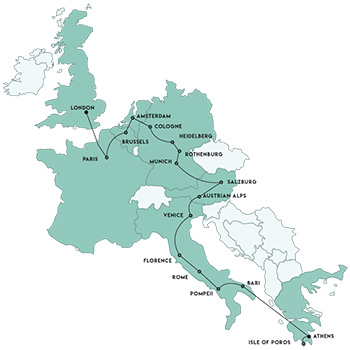 map of travel trip