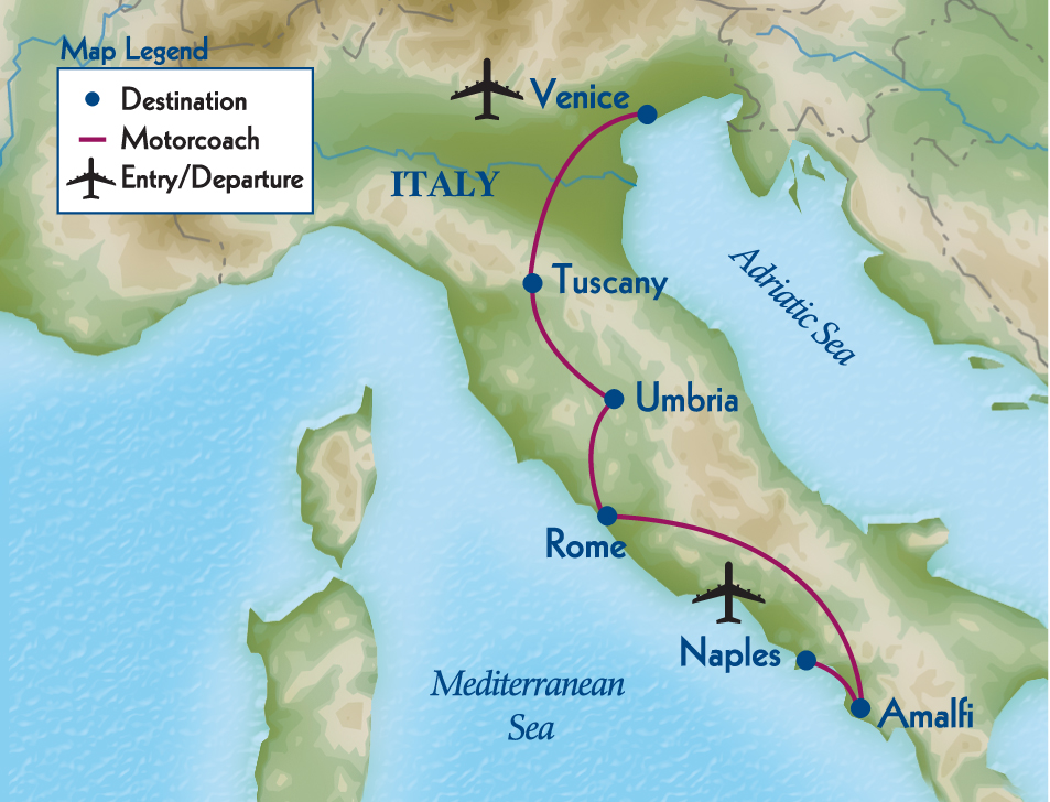 map of travel trip