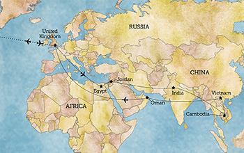map of travel trip
