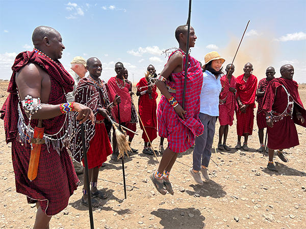 Group of Massai people's welcoming the GT crew