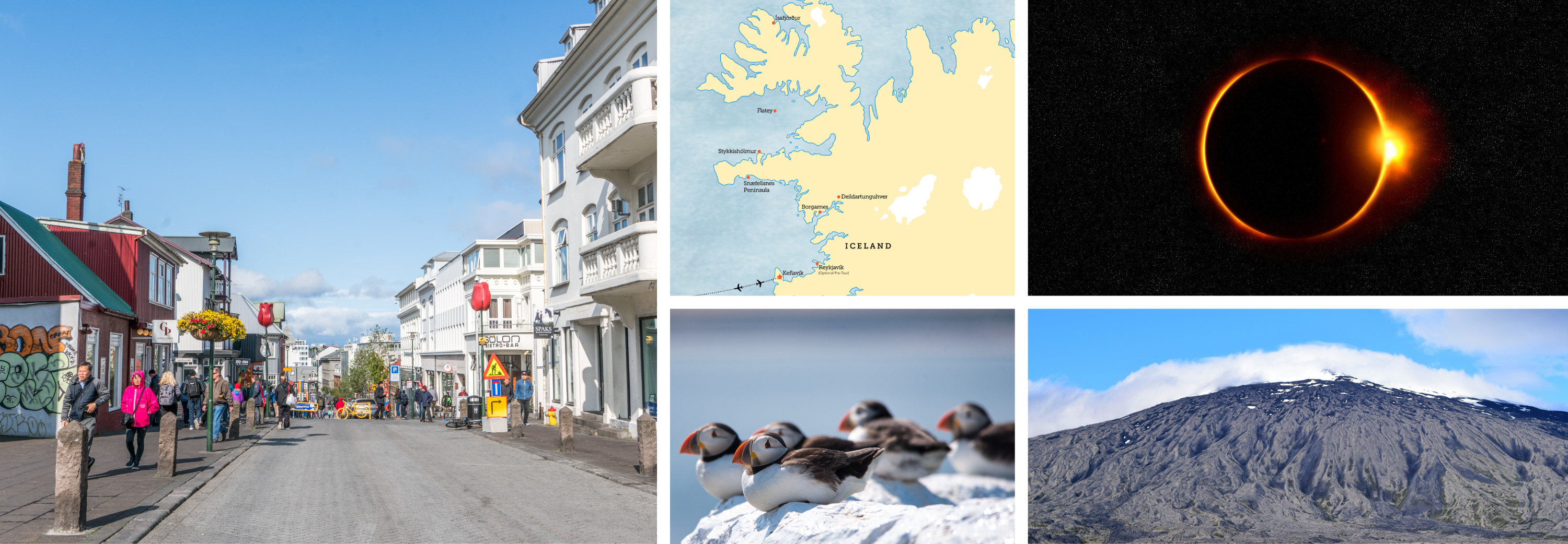 Collage of Iceland and the Eclipse