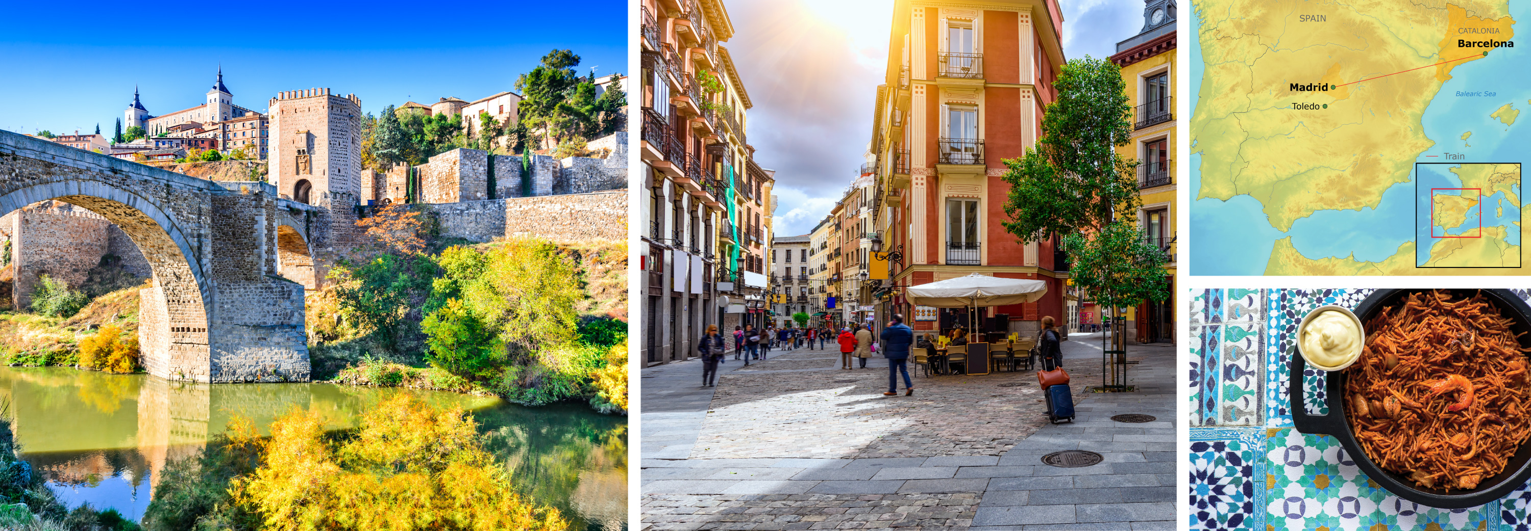 Collage of Madrid & Barcelona