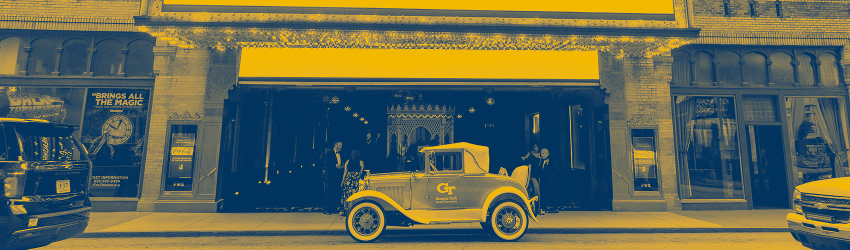 Yellow tinted photo of the Fox Theatre