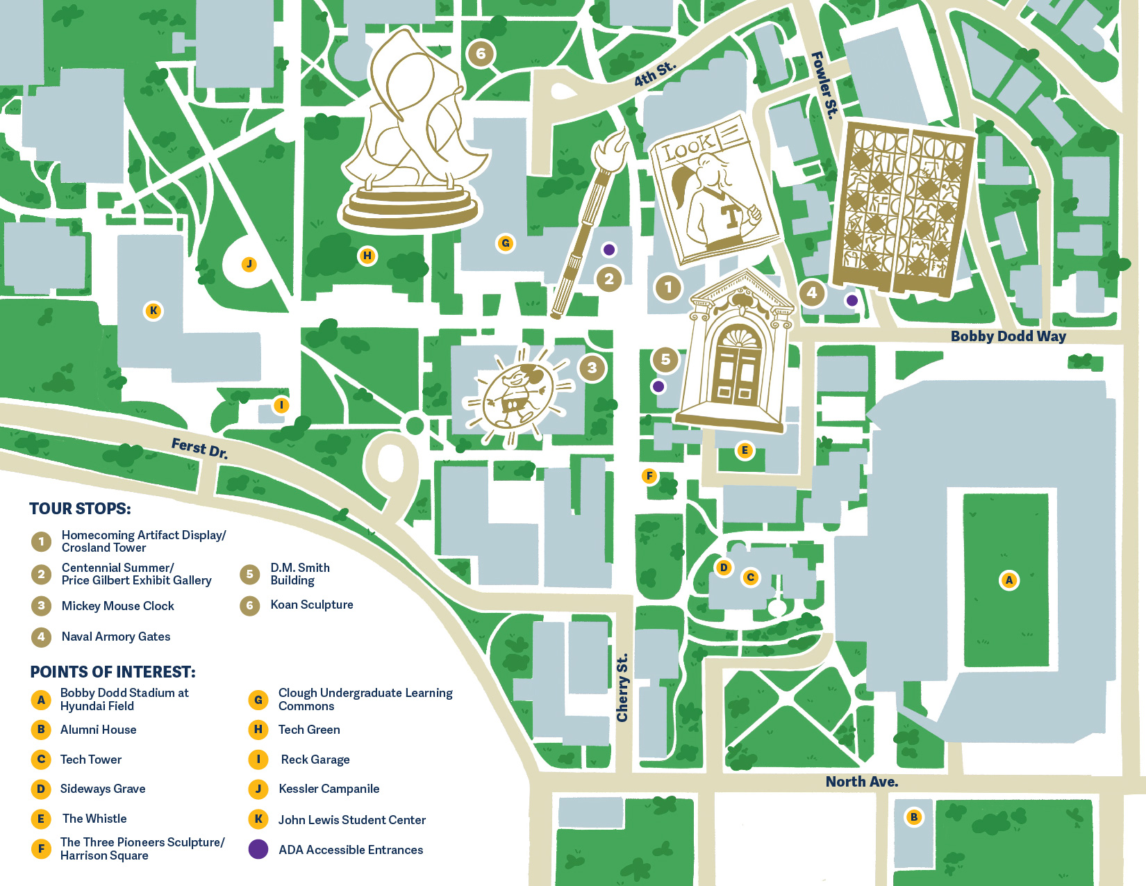 Map of the Self-guided tour