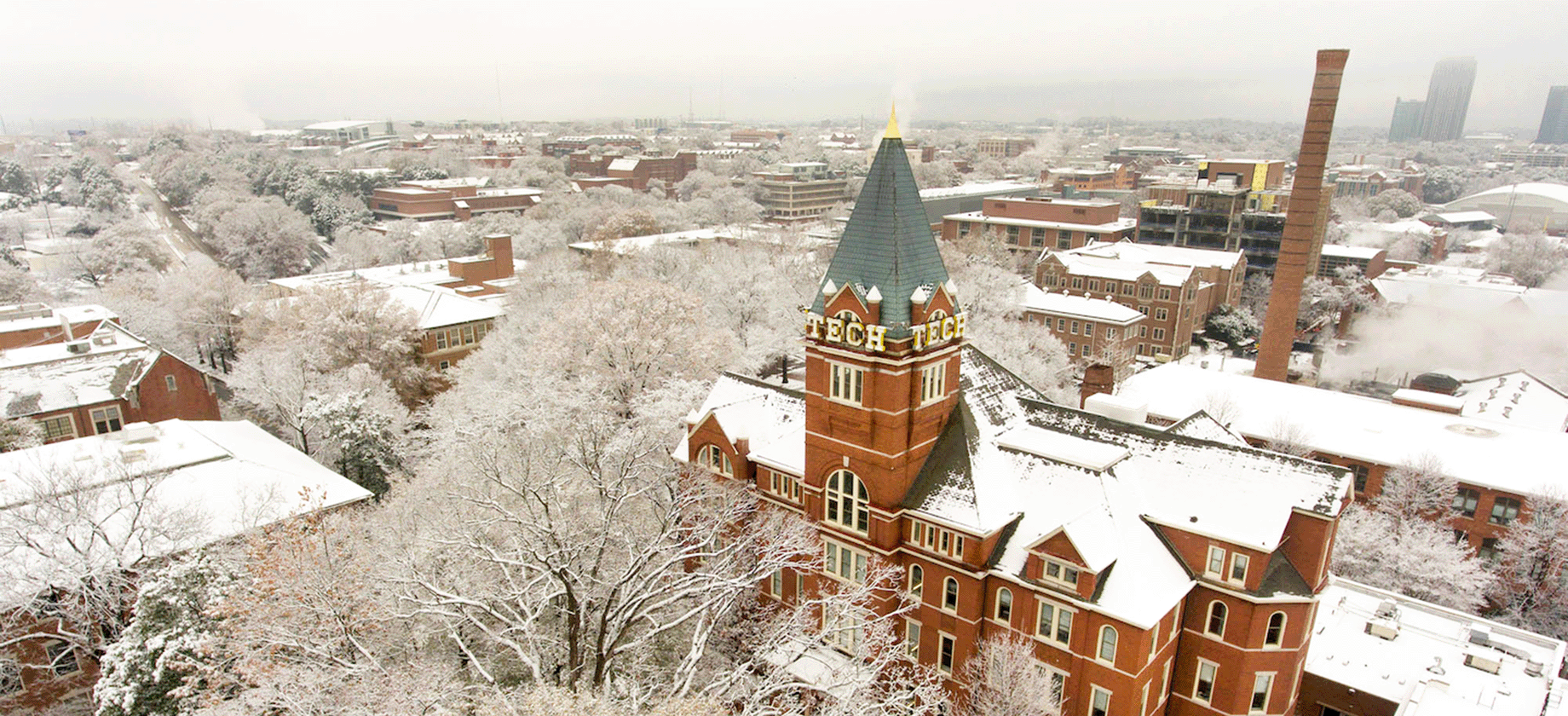 Overhead shot of Tech Tower