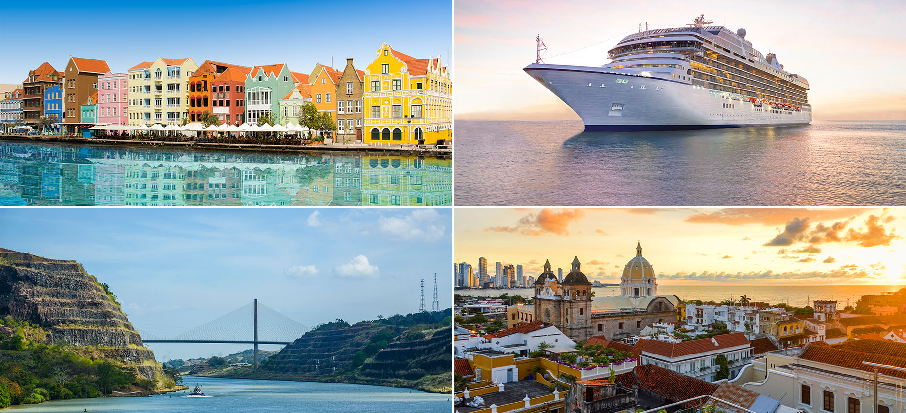 Collage of photos from the Panama Canal 