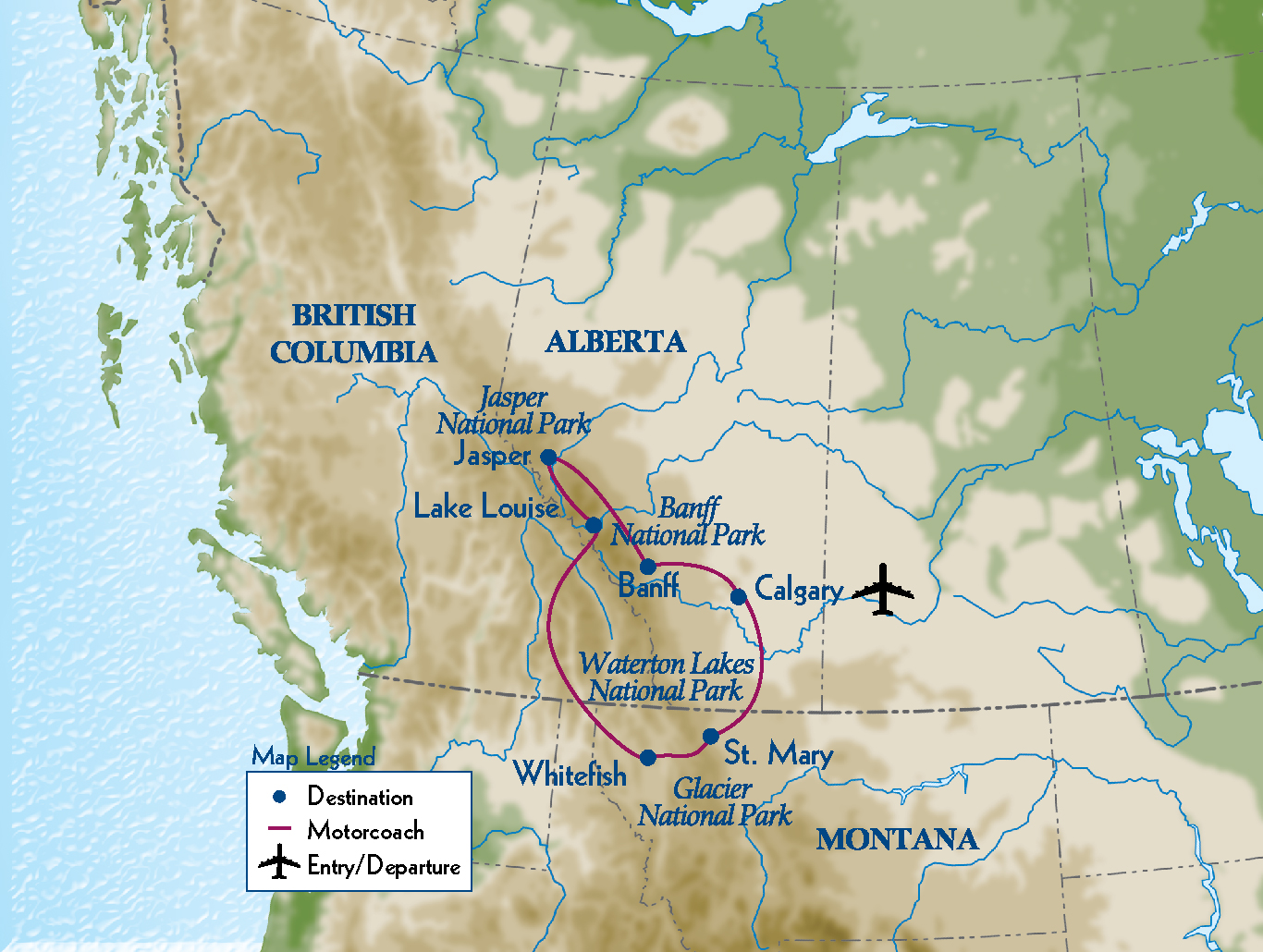 map of travel trip