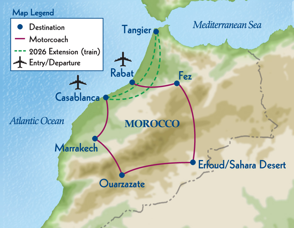 map of travel trip