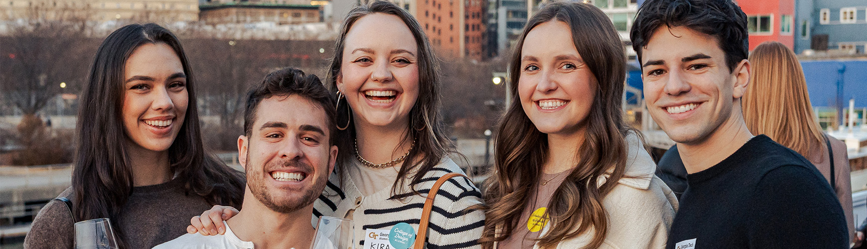 students at a local event