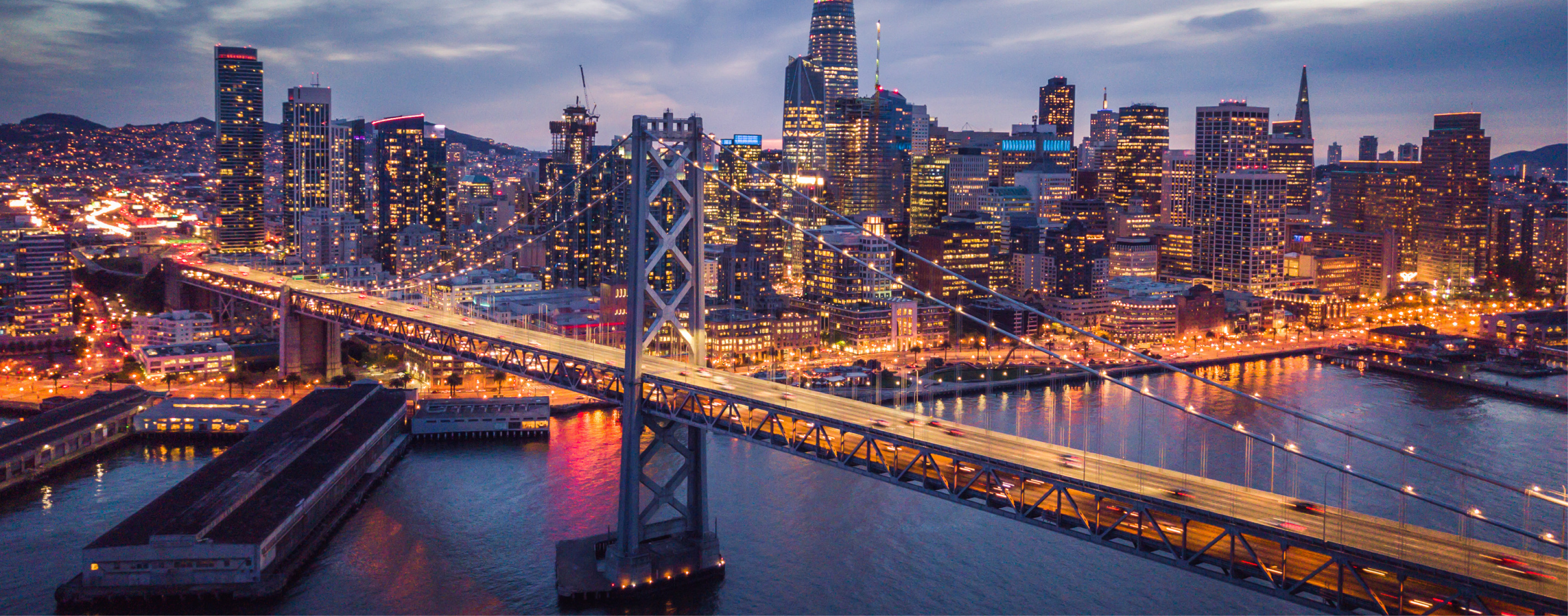 Overhead view of Golden Gate Bridge
