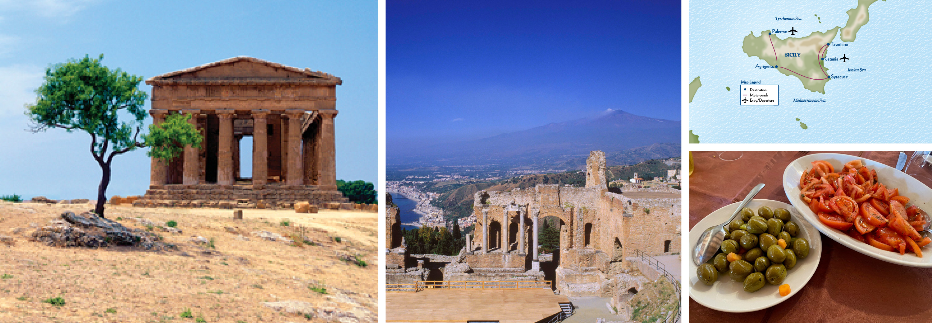 Collage of Sicily scenery