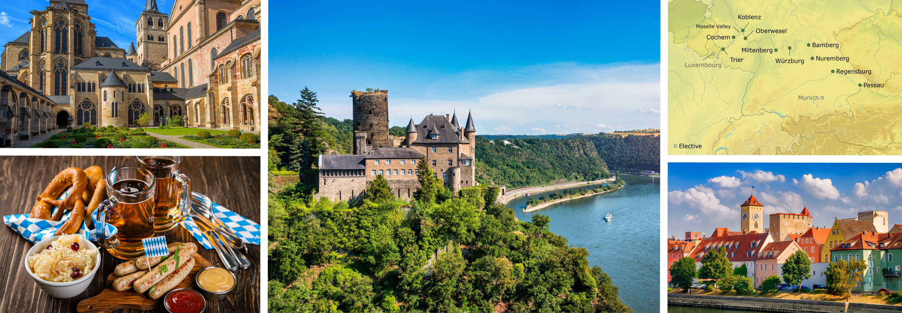 Collage of Europe's historic rivers