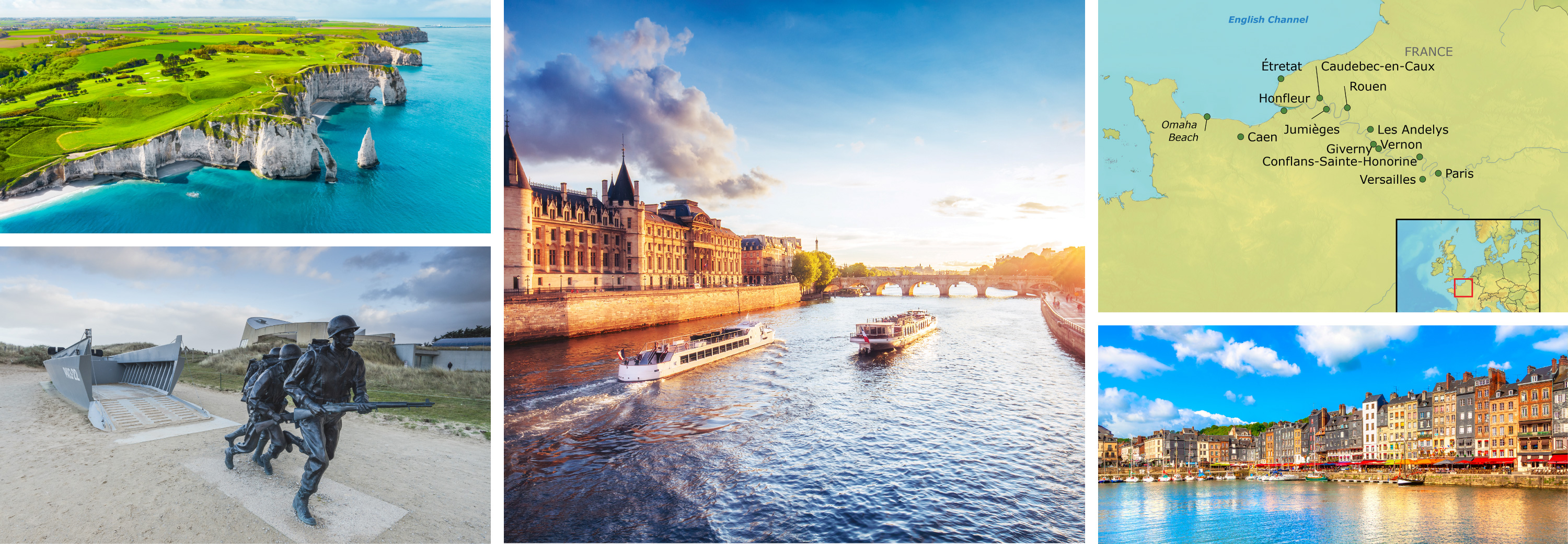 Collage of Grand Seine River & Normandy Passage