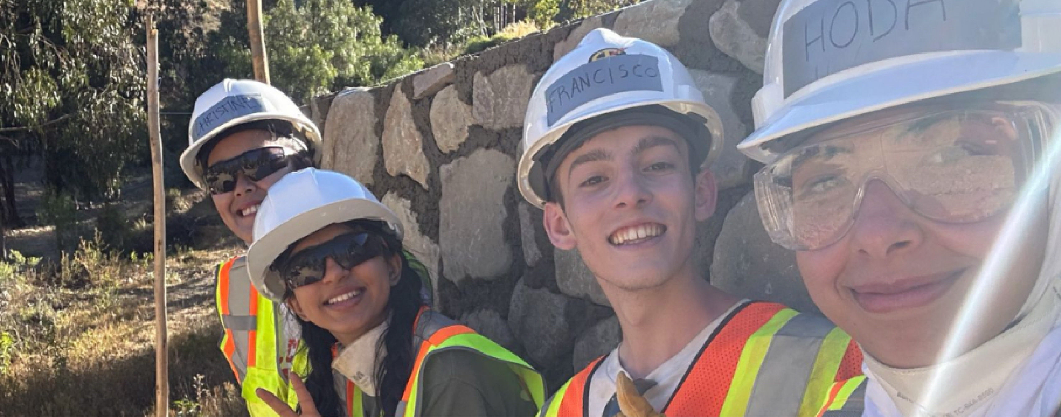Group of students at worksite