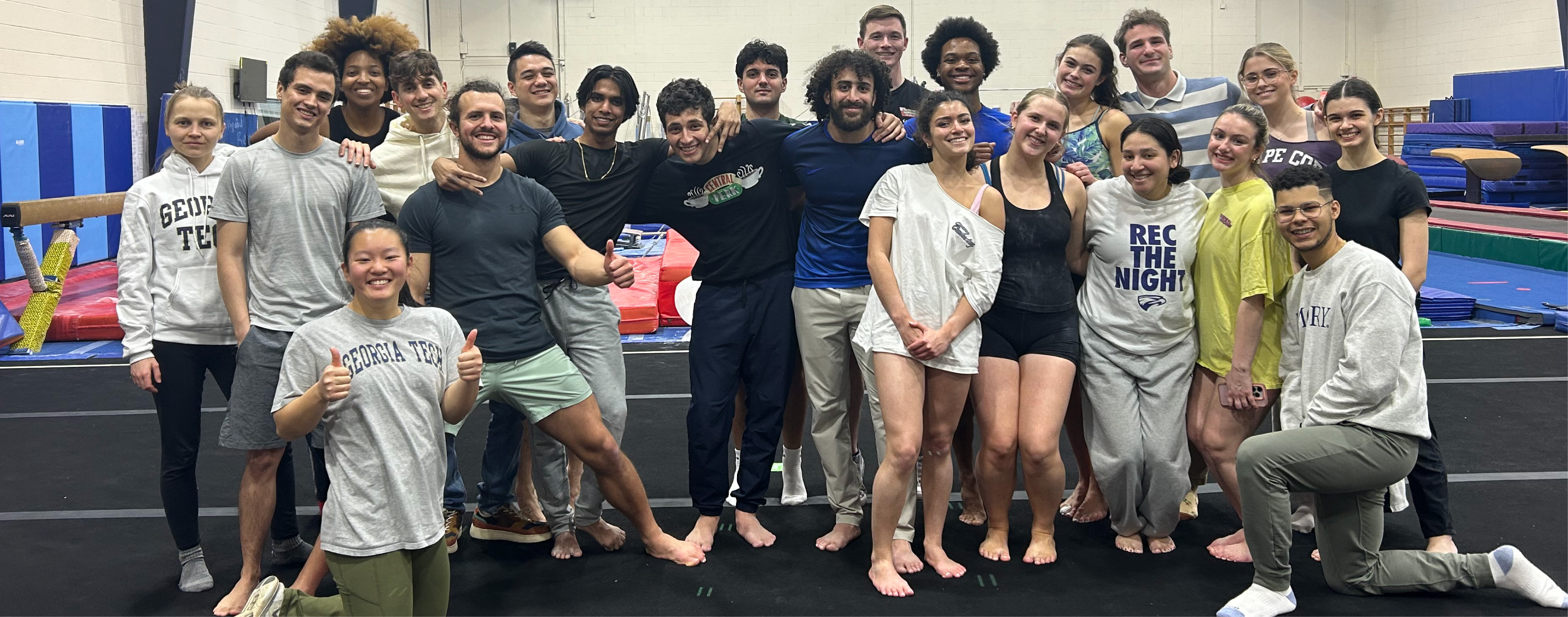 Group photo of GT students at gym