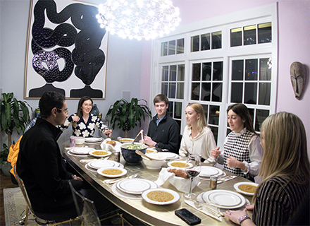 Alumni and students at a Dinner Jackets event