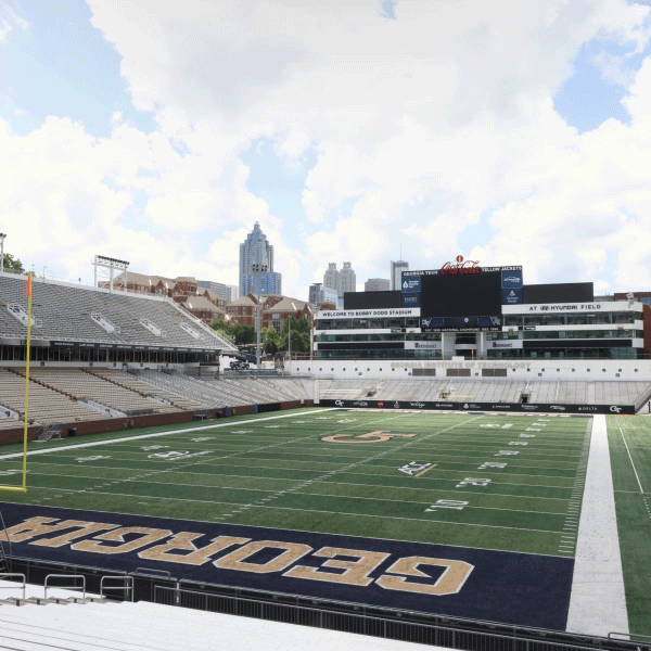 GIF showing GT Football backgrounds on different digital devices