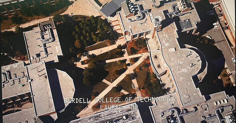 Blacklist show with an overhead shot of GT listed as Burdell University