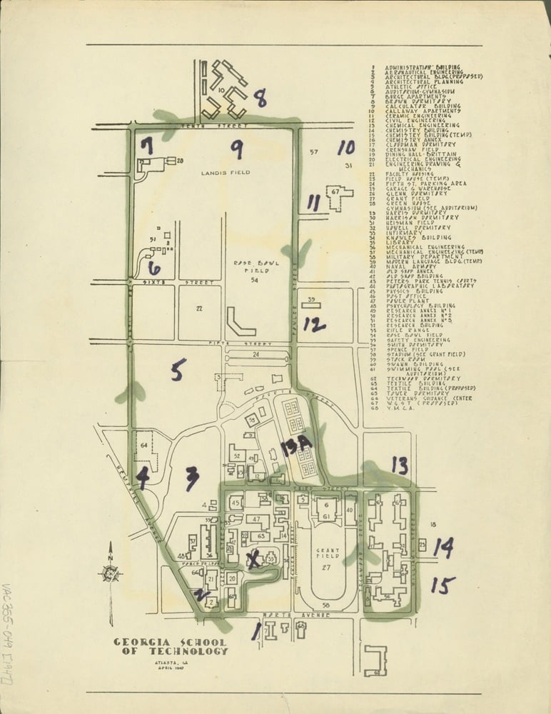 1947 Georgia Tech map