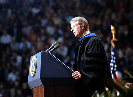 President Jimmy Carter giving a speech