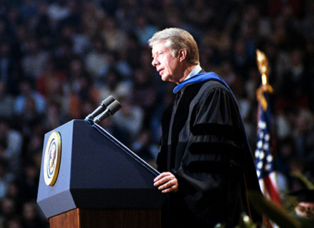 President Jimmy Carter giving a speech