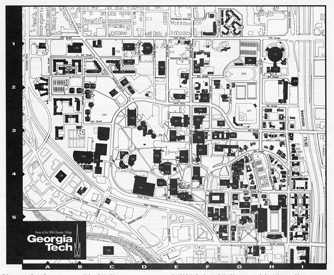West campus is filled in by the 1996 Olympics.