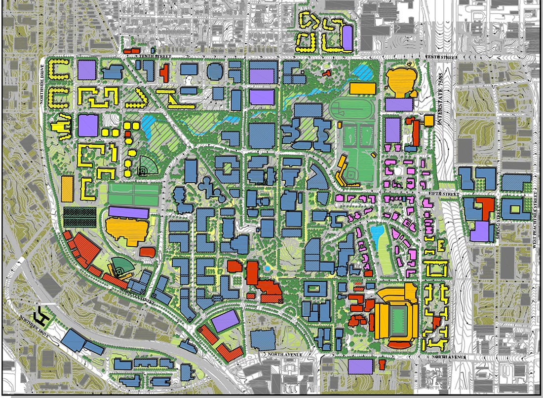 Tech Square is added to east campus.
