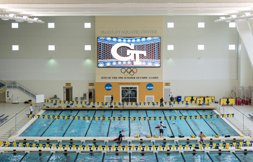 A picture of the Olympic pool within the McAuley Aquatic Center