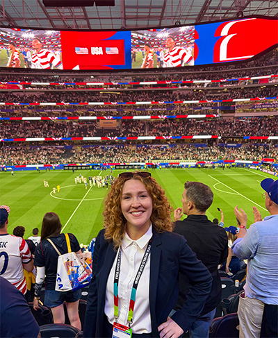 Abby Barsky at a World Cup game