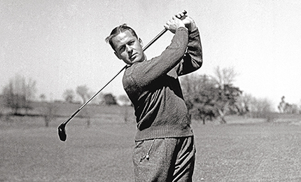 Bobby Jones swinging a golf club