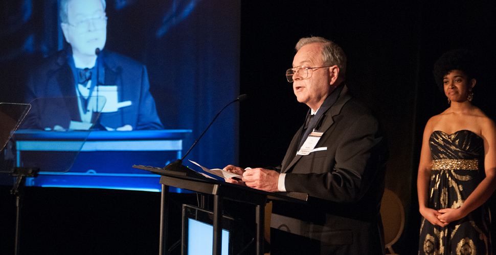 Durstine giving a speech