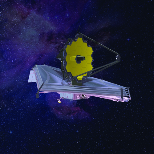 rendering of web telescope sunshade