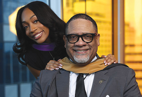 Father, Sherman Lofton, and daughter, Shaina Lofton, received their masters from Tech and graduated on same day.