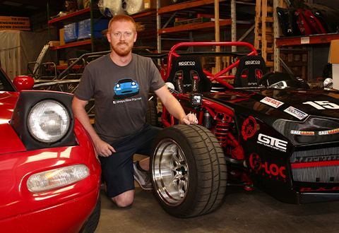 exomotive founder with one of their cars