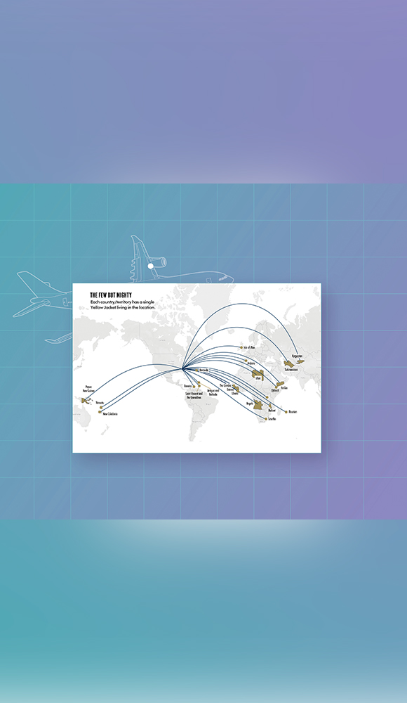 graph of where there is only one student from a country