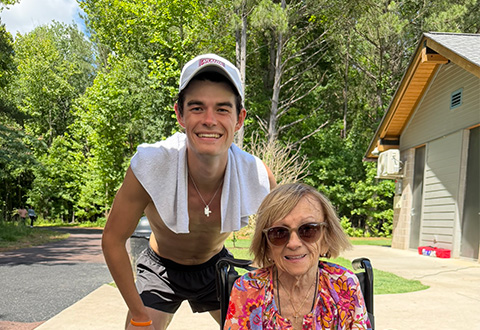 Wilson with his grandmother.