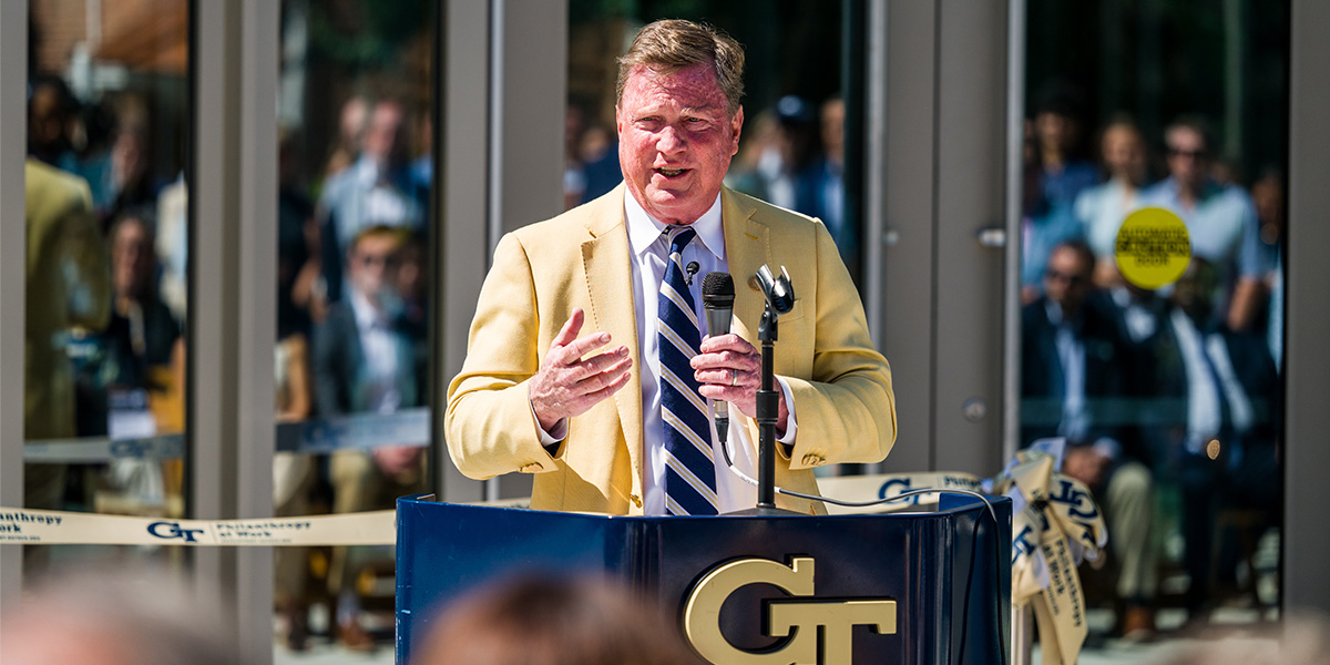 Thomas Fanning Giving a Speach at an event at Georgia Tech