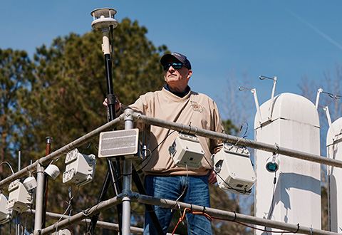 Bill Murphy on pictured with weather radar systems