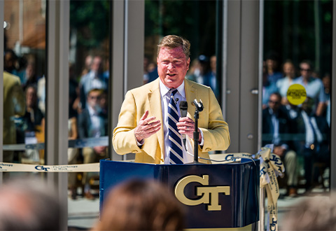 Thomas Fanning at the opening of the new athletics facility at Georgia Tech