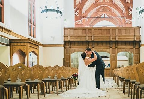 A married couple in Brittain Dining Hall