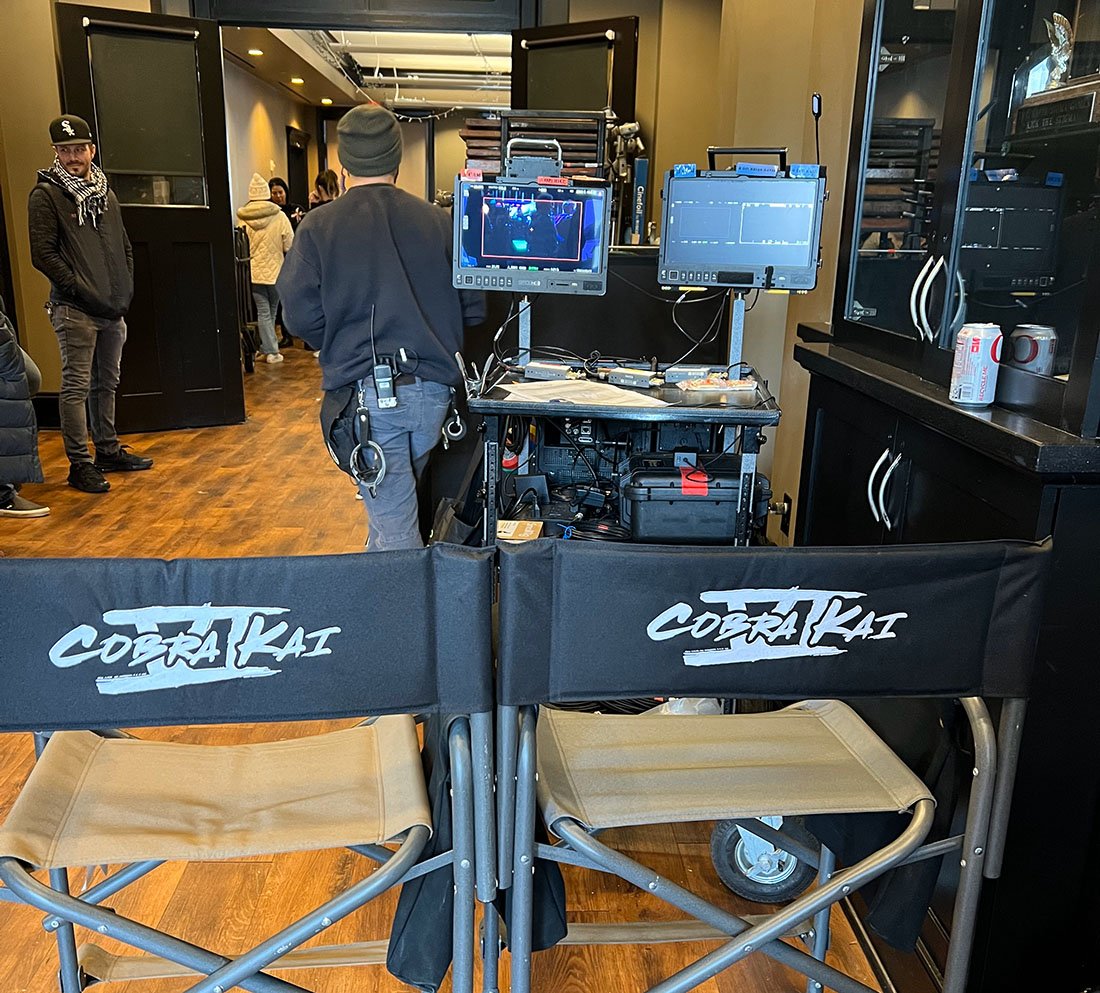 Filming equipment on set