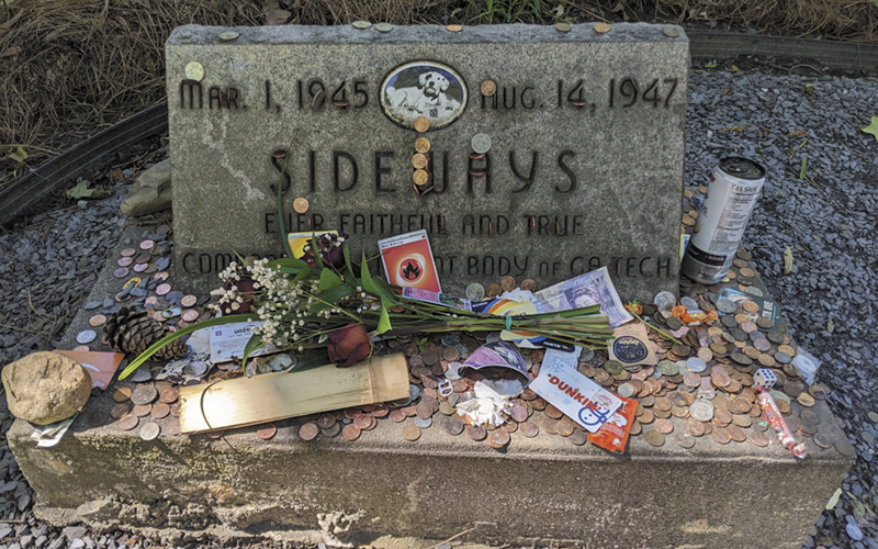 sideways gravesite