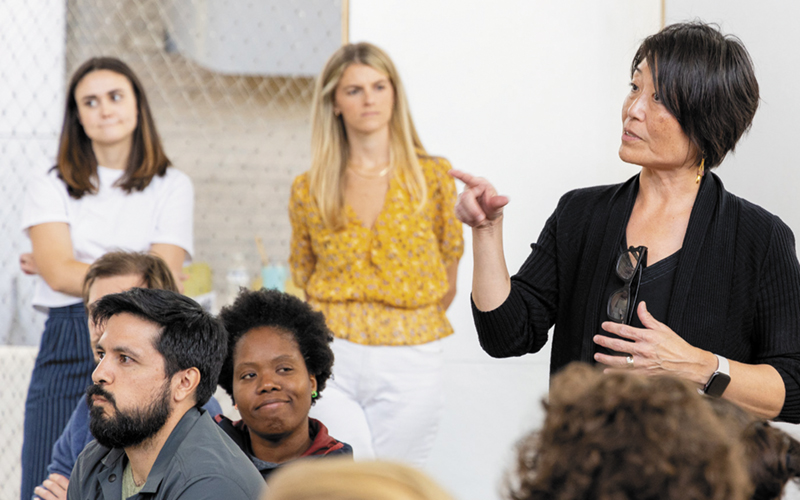 Associate Professor Julie Ju-Youn Kim (right) leads FC2, which offers design solutions to disadvantaged communities in and around Atlanta.