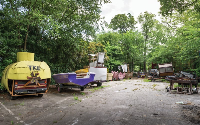 The former Wreck Graveyard with various contraptions